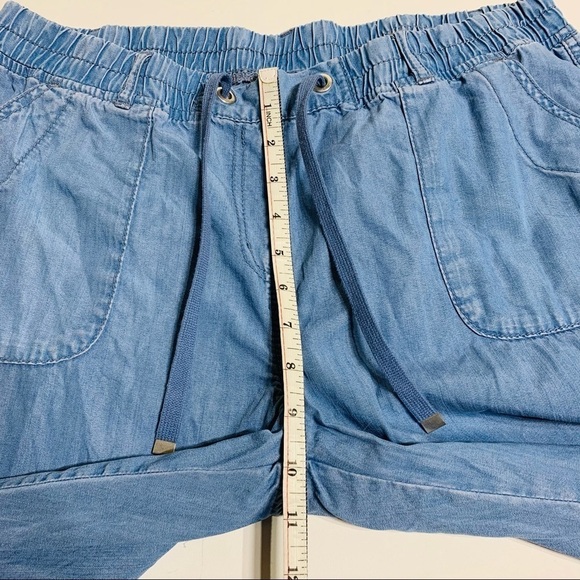 George L chambray cropped pants with elastic waist - Picture 6 of 7